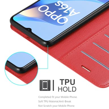 Oppo A16s / A54s Plånboksfodral Skal (Röd)