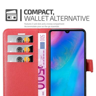 Huawei P30 Plånboksfodral Skal (Röd)