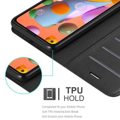 Samsung Galaxy A11 / M11 Plånboksfodral Skal (Svart)