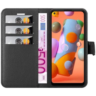 Samsung Galaxy A11 / M11 Plånboksfodral Skal (Svart)