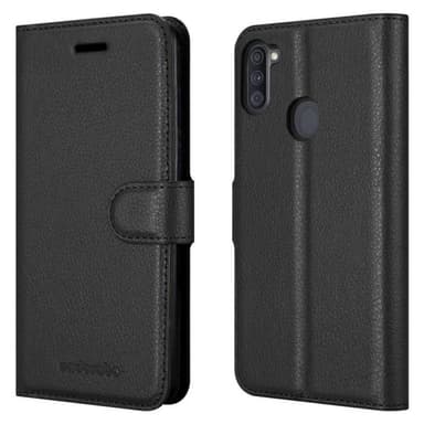 Samsung Galaxy A11 / M11 Plånboksfodral Skal (Svart)