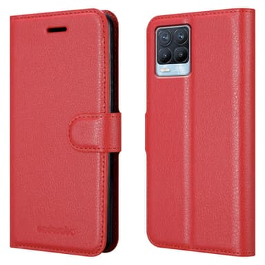 Realme 8 4G / 8 PRO Plånboksfodral Skal (Röd)