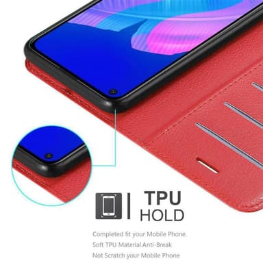 Huawei P40 LITE E Plånboksfodral Skal (Röd)