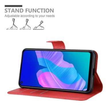 Huawei P40 LITE E Plånboksfodral Skal (Röd)