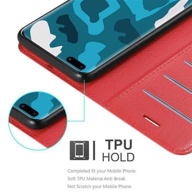Huawei P40 Plånboksfodral Skal (Röd)