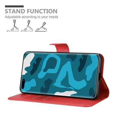 Huawei P40 Plånboksfodral Skal (Röd)