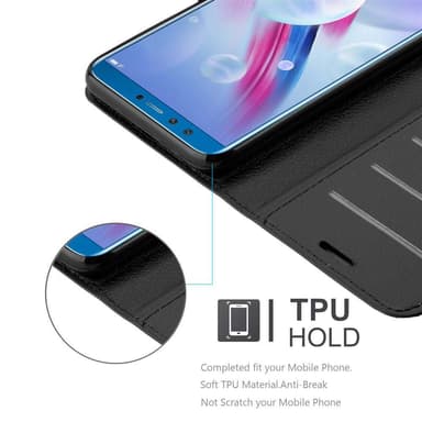 Honor 9 LITE Plånboksfodral Skal (Svart)
