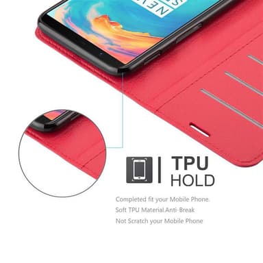OnePlus 5T Plånboksfodral Skal (Röd)