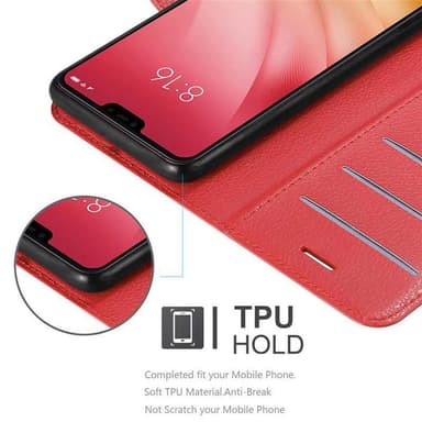 Xiaomi Mi 8 LITE Plånboksfodral Skal (Röd)