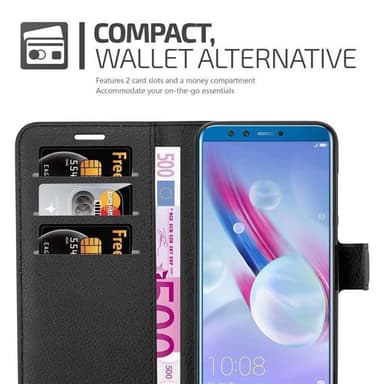 Honor 9 LITE Plånboksfodral Skal (Svart)