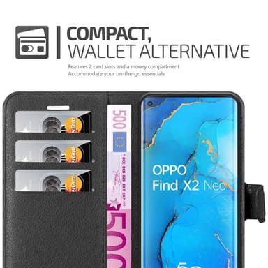Oppo FIND X2 NEO Plånboksfodral Skal (Svart)