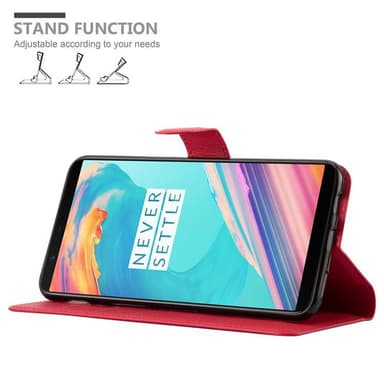 OnePlus 5T Plånboksfodral Skal (Röd)