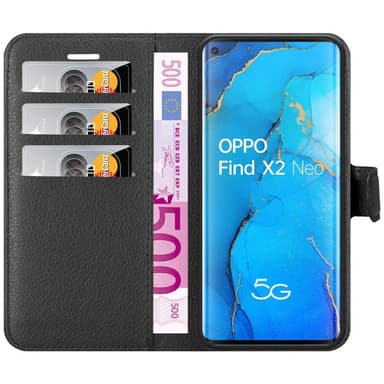 Oppo FIND X2 NEO Plånboksfodral Skal (Svart)