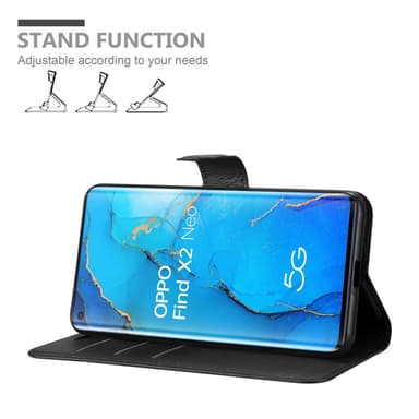 Oppo FIND X2 NEO Plånboksfodral Skal (Svart)