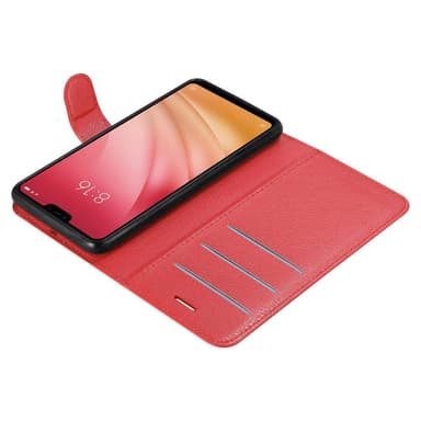 Xiaomi Mi 8 LITE Plånboksfodral Skal (Röd)