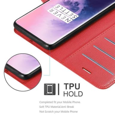 OnePlus 7 PRO Plånboksfodral Skal (Röd)