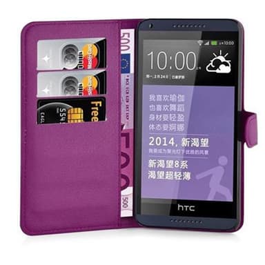 HTC Desire 816 Plånboksfodral Skal (Lila)