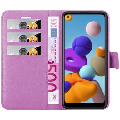 Samsung Galaxy A21 Plånboksfodral Skal (Lila)