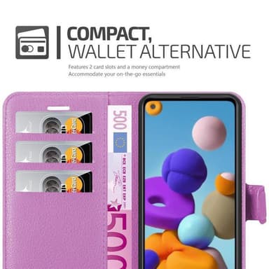 Samsung Galaxy A21 Plånboksfodral Skal (Lila)