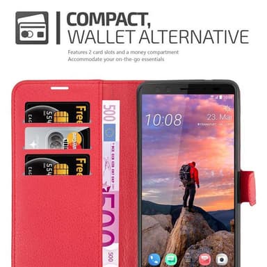HTC U12 PLUS Plånboksfodral Skal (Röd)
