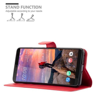 HTC U12 PLUS Plånboksfodral Skal (Röd)