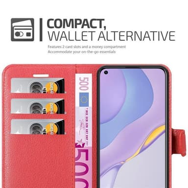 Huawei NOVA 7 5G Plånboksfodral Skal (Röd)
