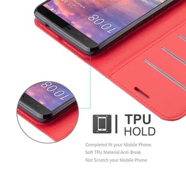 HTC U12 PLUS Plånboksfodral Skal (Röd)