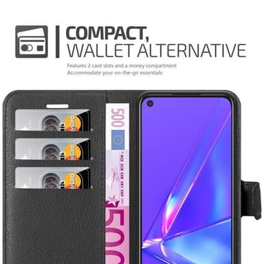 Oppo A72 Plånboksfodral Skal (Svart)