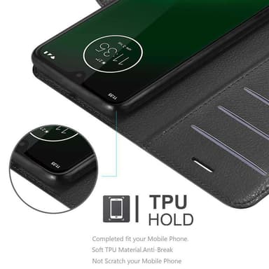 Motorola MOTO G7 / G7 PLUS Plånboksfodral Skal (Svart)