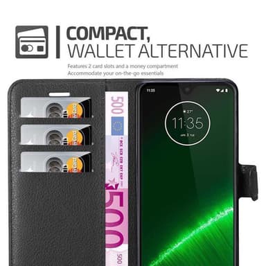 Motorola MOTO G7 / G7 PLUS Plånboksfodral Skal (Svart)