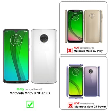 Motorola MOTO G7 / G7 PLUS Plånboksfodral Skal (Svart)