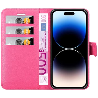 iPhone 14 PRO MAX Plånboksfodral Skal (Rosa)
