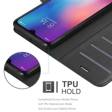 Xiaomi Mi 9 Plånboksfodral Skal (Svart)