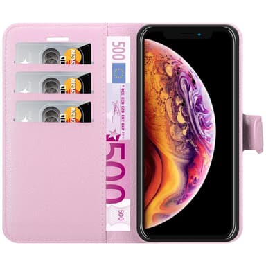 iPhone X / XS Plånboksfodral Skal (Rosa)