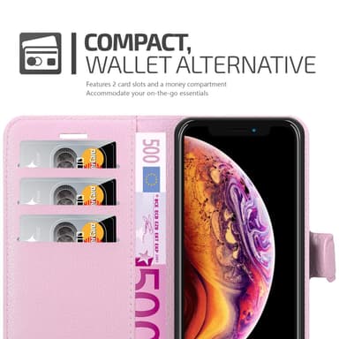 iPhone X / XS Plånboksfodral Skal (Rosa)