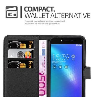 Asus ZenFone LIVE / 3 GO Plånboksfodral Skal (Svart)