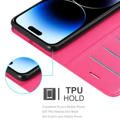 iPhone 14 PRO MAX Plånboksfodral Skal (Rosa)