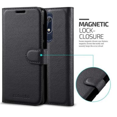 Nokia 5.1 Plånboksfodral Skal (Svart)