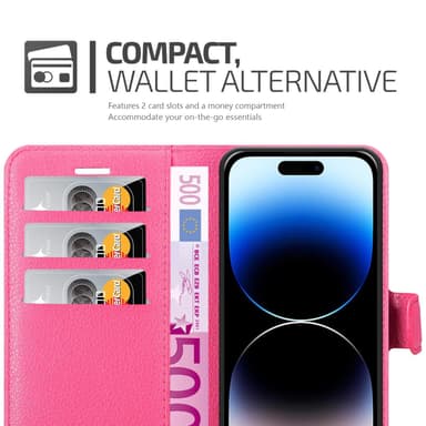 iPhone 14 PRO MAX Plånboksfodral Skal (Rosa)