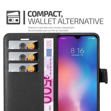 Xiaomi Mi 9 Plånboksfodral Skal (Svart)