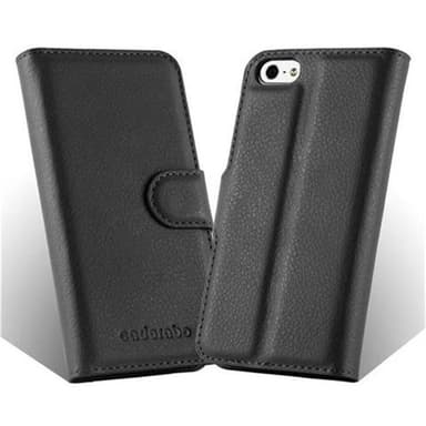 iPhone 5 / 5S / SE 2016 Plånboksfodral Skal (Svart)