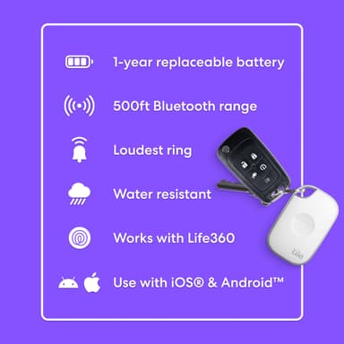 Life360 Tile Pro (2024) - 4-Pack (Black/White)