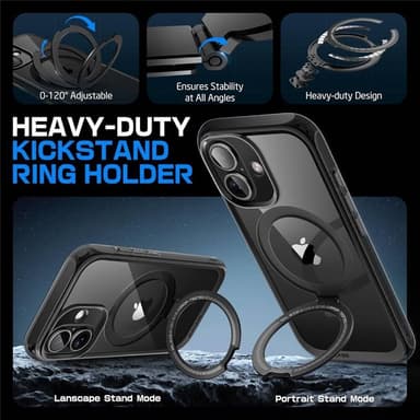 SUPCASE UB Mag Stand skal iPhone 16 - Svart