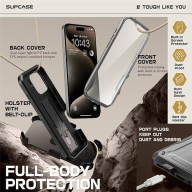 SUPCASE UB Pro skal iPhone 16 Pro - TiGray