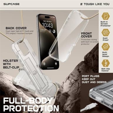 SUPCASE UB Pro skal iPhone 16 Pro - Clear