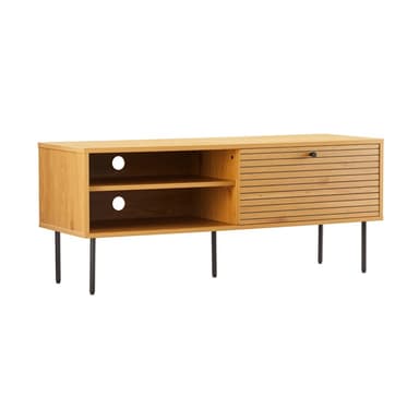 TV-bord LINE 120x40xH50cm, melamin med ekbark
