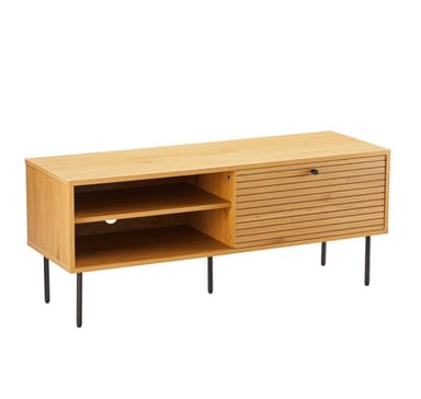 TV-bord LINE 120x40xH50cm, melamin med ekbark