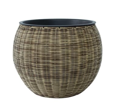 Planteringskruka WICKER D40xH32cm, ljusbrun