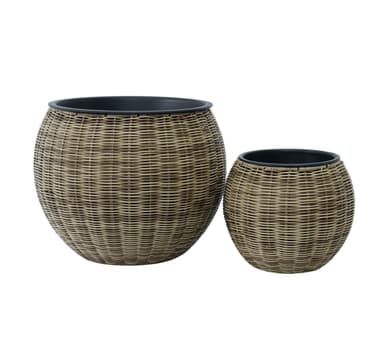 Planteringskruka WICKER D40xH32cm, ljusbrun