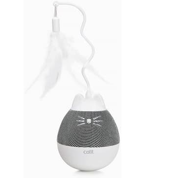 Kattleksak Catit Pixi spinner, vit/grå